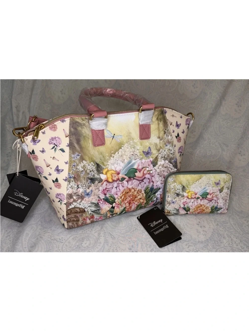 Loungefly Tinkerbell Flower Nap Satchel & Wallet